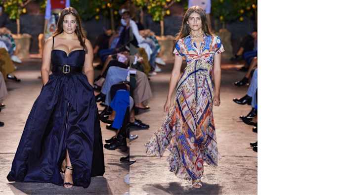 Images courtesy of ETRO. Models: Ashley Graham, Valentina Sampaio.